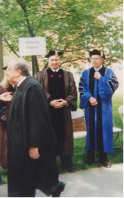 His Highness the Aga Khan at "The Green" at Brown University, 1996. Simerg Photo.