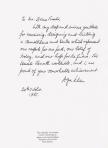 "Remarkable Achievement" His Highness the Aga Khan's handwritten message to Mr. Bruno Freschi