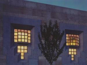 Ismaili Centre, Burnaby Lit from the inside. Bruno Freschi Collection, 1985