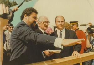 Mr. Freschi with His Highness the Aga Khan and the Honourable Henry Bell-Irving, Lieutenant-Governor General of British Columbia