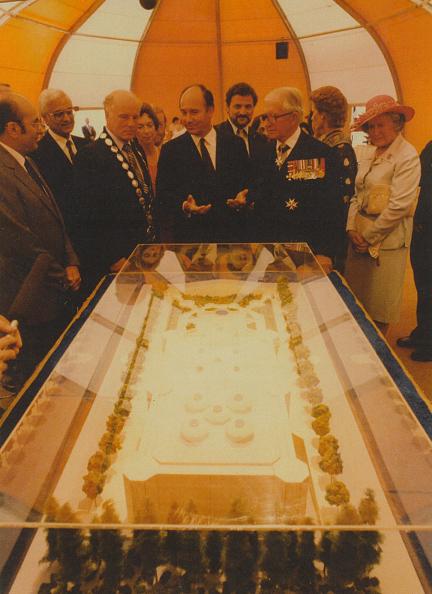 ijk_agakhan_showing_model_april5 The Aga Khan explaining the Model to some of the guests at the Foundation Ceremony