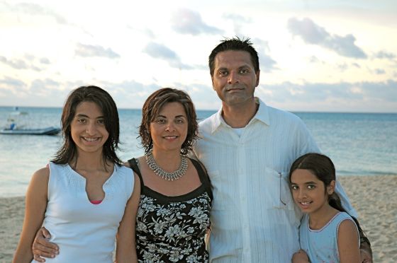 Arif Babul with wife Naznin and daughters Aliya-Nur (left) and Shazia 'Ayn