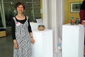 The artists showing her works at an exhibition at the Klee Wyk Gallery, West Vancouver Shahira Patni-Tejpar loves playing with earth and bringing form to a mound of clay