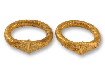 Fatimid Bracelets Gold bracelets decorated with embossing and fine filigree work.