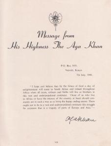 Aga Khan III message to South Africa Aga Khan III message to South Africa
