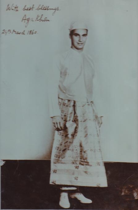 Signed photo of His Highness the Aga Khan, 49th Ismaili Imam, taken in Burma during his March 1960 visit.