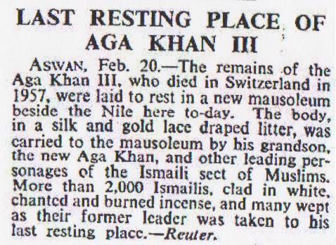 Aga Khan III Last resting place
