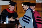 Aga Khan IV, 49th Ismaili Imam, being conferred an Honorary Doctorate of Humane Letters at the American University of Beirut, Lebenon, in 2005