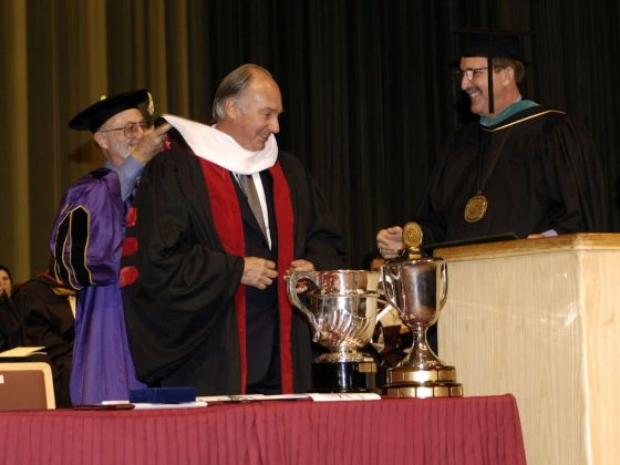 Aga Khan IV, 49th Ismaili Imam, at the American University in Cairo