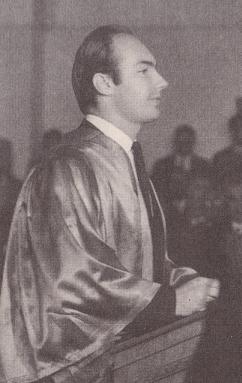 Aga Khan IV, 49th Ismaili Imam, delivering the Convocation address at the Univeristy of Peshawar, 1967.