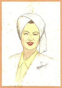 An Illustration of Begum Om Habiba, in 1947 edition of Rahe Rast