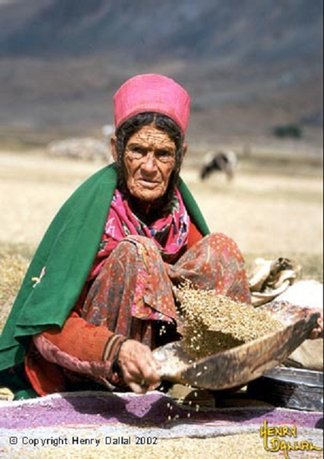 An Old Ismaili Woman Husking