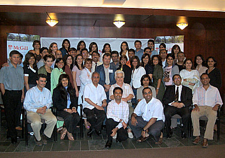 Professor Mohamed Arkoun, seated on centre, with the faculty members and students who attended The IIS Summer Programme on Islam held in August 2006 at McGill University’s campus, in the heart of Montreal, Canada