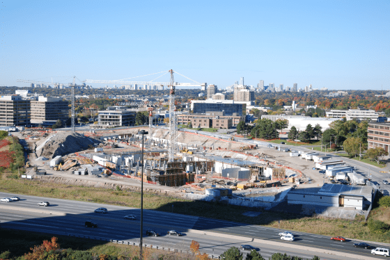 October 10, 2010 photograph of the construction progress of the Aga Khan's Toronto project