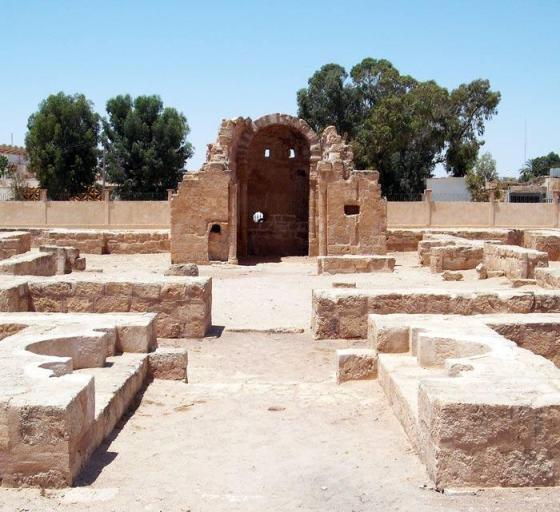 The ruins of the Fatimid Ajdabiyah Fortress Palace in Libya