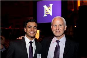 Zul Kapadia with President Schapiro of Northwestern University