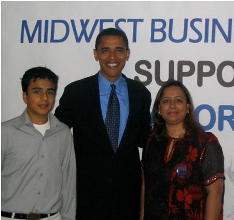 Zul Kapadia, President Obama and mother Seema Kapadia