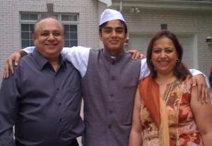 Zu with his dad and mum, Dr. Kapadia and Mrs. Seema Kapadia