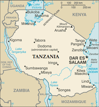 Tanzania map, Mbeya
