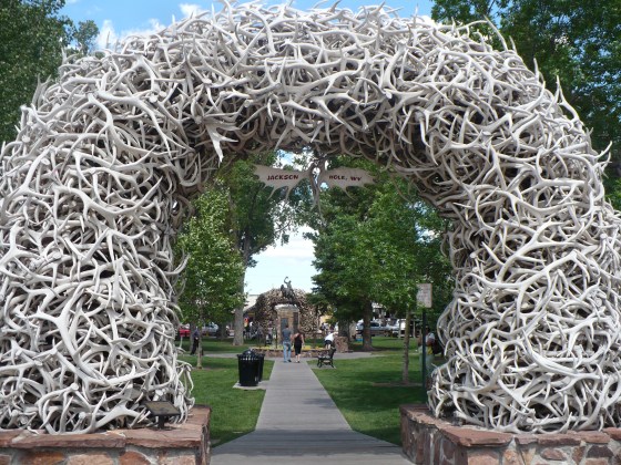 Elk arches at Jackson Town Square