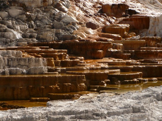 Minerva Terrace at Mammoth Springs, Yellowstone National Park.