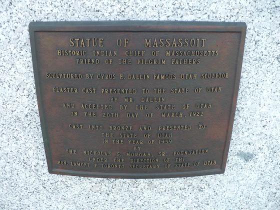 A plaque commemorating a great Indian Chief