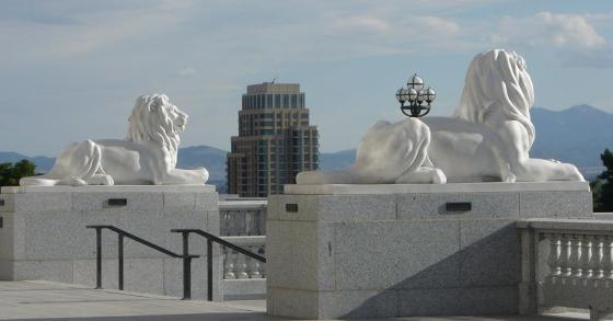 Lions sculptures at Utah's State Capitol