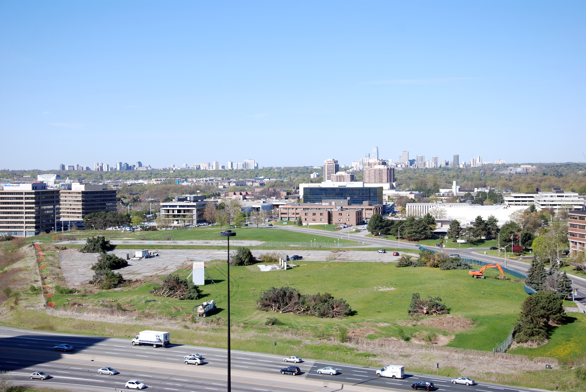 A photo from April 2010 of the site of the Aga Khan Museum, the Ismaili Centre and their Park as the trees were being removed to make room for the contruction. 