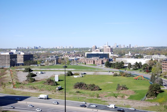 A photo from April 2010 of the site of the Aga Khan Museum, the Ismaili Centre and their Park as the trees were being removed to make room for the contruction. 