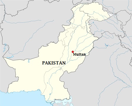 Multan is known as the City of Sufis or City of Saints and Madinat-ul-Auliya because of the large number of shrines and Sufi saints from the city. Map Source: Wikipedia. Edited by Simerg.