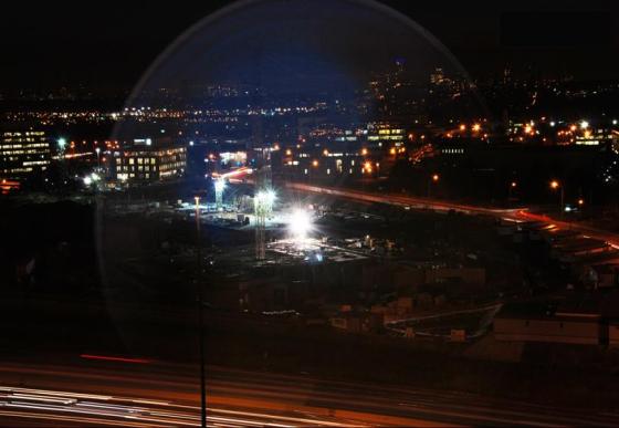 Mystical halo - construction site of the Ismaili Centre in Toronto