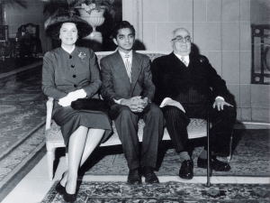 Mr. Akber Premji seated next to Mawlana Sultan Mahomed Shah and Begum Aga Khan.