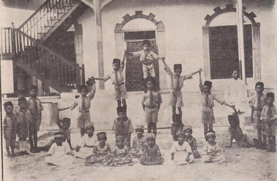 The Aga Khan Boy Scouts of Pemba drilling.