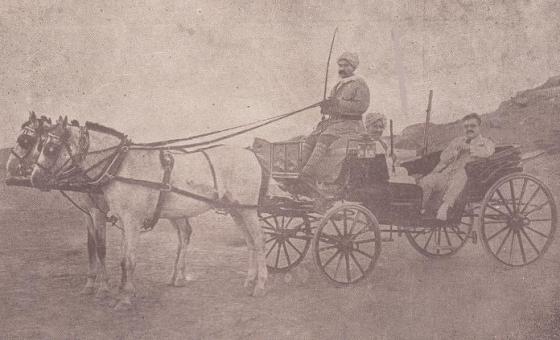 His Highness the Aga Khan III going hunting in Karachi, the place of his birth.