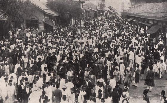 An Ismaili procession to celebrate the birthday of His Highness the Aga Khan