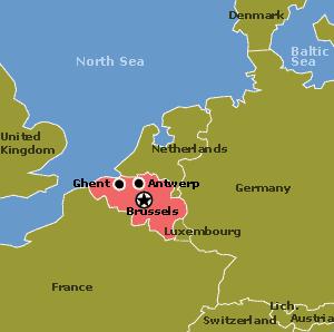 UN Map of Belgium UN Map of Belgium. Country area: 30528 sq. kms; Currency: Euro; Population: 10,647,000; Captal city/Population:Brussels (1,892,000); UN membership: December 27, 1945. Credit: UN data.