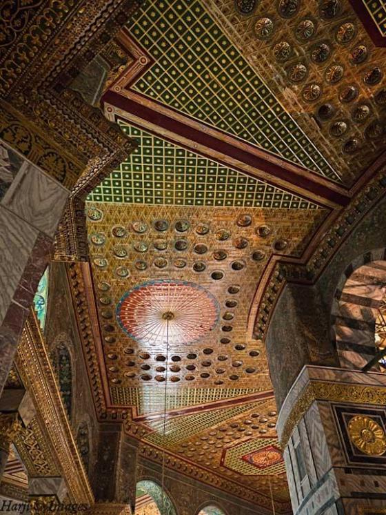 The architectural marvel inside the dome of the rock