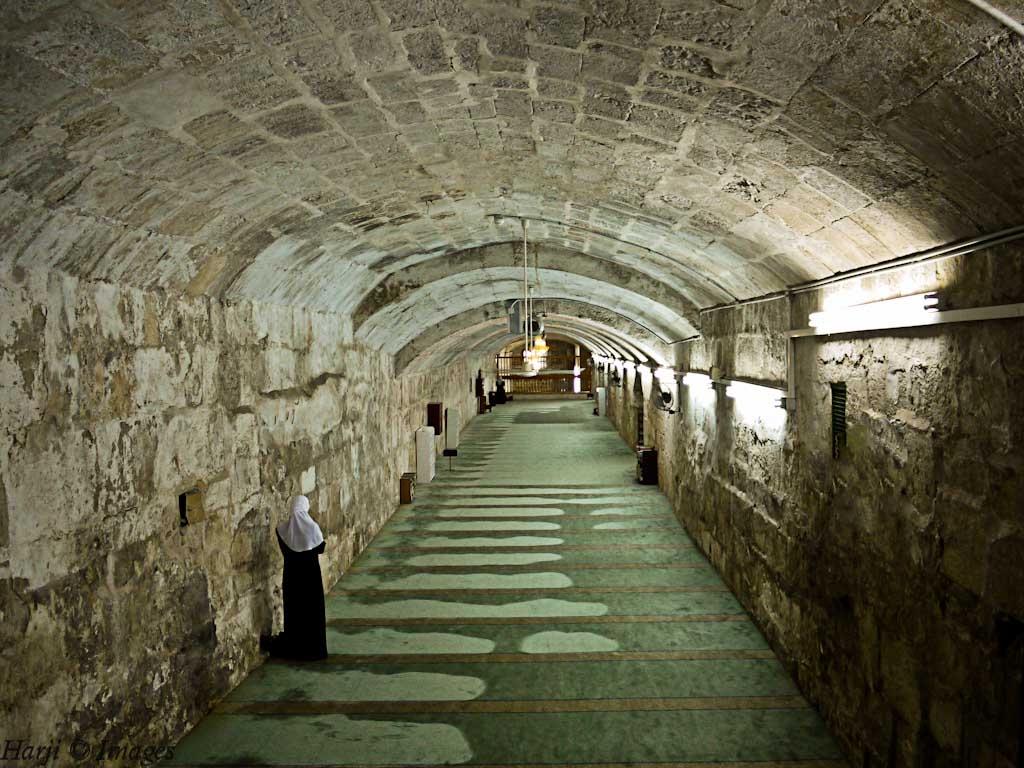 It is believed that Prophet Muhammad (s.a.s.) prayed at this mosque (which is in the basement of present day Al Aqsa Mosque) before he took the night journey to heaven. Photo: Muslim Harji, Montreal, PQ. Copyright.