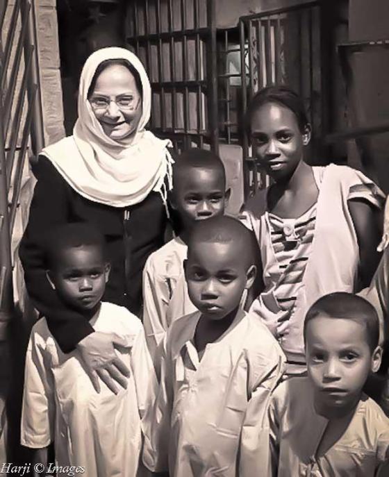 Nevin Harji with young children from the African Quarters of Jerusalem