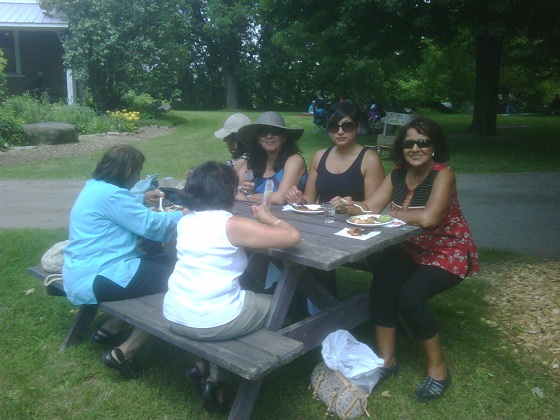 Ladies sharing their enjoyable moments