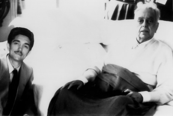 The late Sir Sultan Mahomed Shah Aga Khan III pictured with Badrudin Adatia. Recalls Adatia: "I wanted to take picture of him with us and I asked his permission. The room was dim, however, and I didn’t have a flash on my camera. Although he was very sick and could not even walk, he told me he would head toward the window where there would be better light. Imagine! I clasped my hands with respect and said, “No Khudavind. I will take the picture just as we are.” Photo: Badrudin Adatia collection.