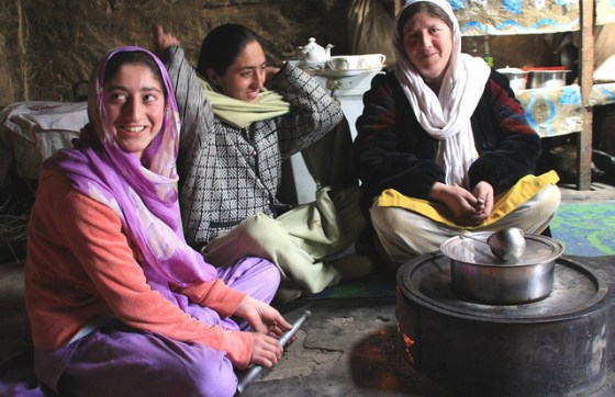 2011 - Stove in use, House of Bibi Navida (right), Haiderabad, Hunza Valley.