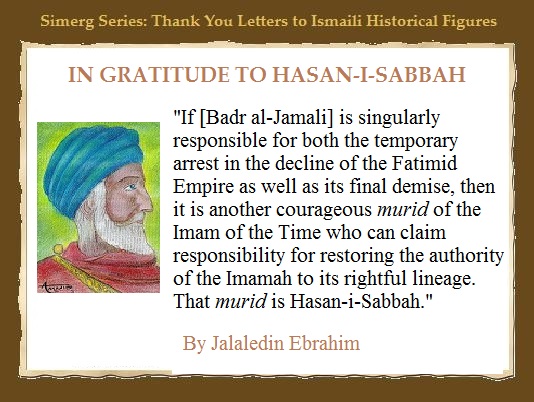 Simerg Special Thank You Series: Jalaledin Ebrahim's Gratitude to Hasan-i-Sabbah