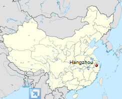 Location of Hangzhou in the People's Republic of China. Map: Wikipedia