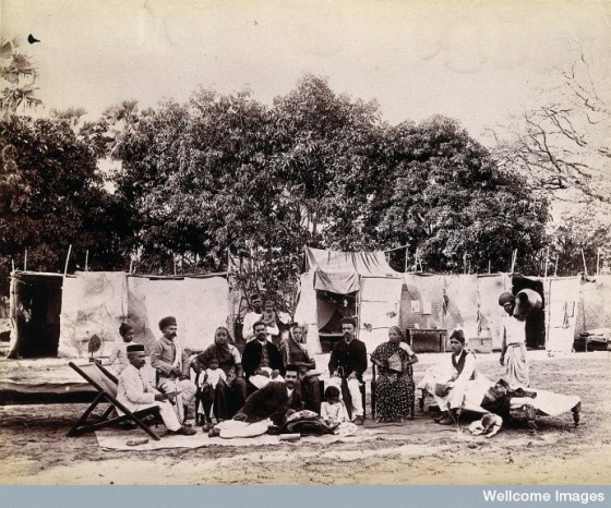 An affluent family forced to leave their home due to plague. pHOTO Credit: Wellcome Library, London. Wellcome Images. Copyright.
