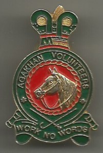 The badge of the Ismaili Volunteer Coorps with the slogan "Work No Words". Photo: Abdul Shivji, Ottawa.