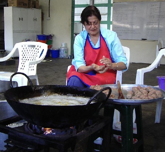 Facing the heat from the fire