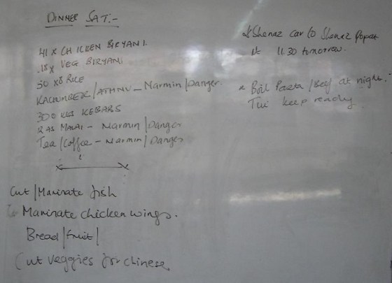 What needs to be done prior to a dinner being prepared for the games.