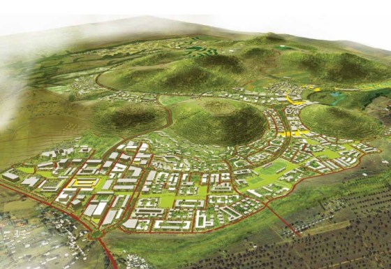 A depiction of the Aga Khan University's future campus in Tanzania. The Arusha campus will not only be comparable to Karachi’s campus in size and scope, but it will also be the University’s first permanent campus serving students from all across the East African community. Photo: Aga Khan Development Network. 