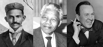 Heroes Gandhi, Mandela, and Pearson